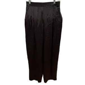 Vintage Lloyd Williams Pant Womens 12 Black Silk Pleated Luxe Goth Cosmopolitan